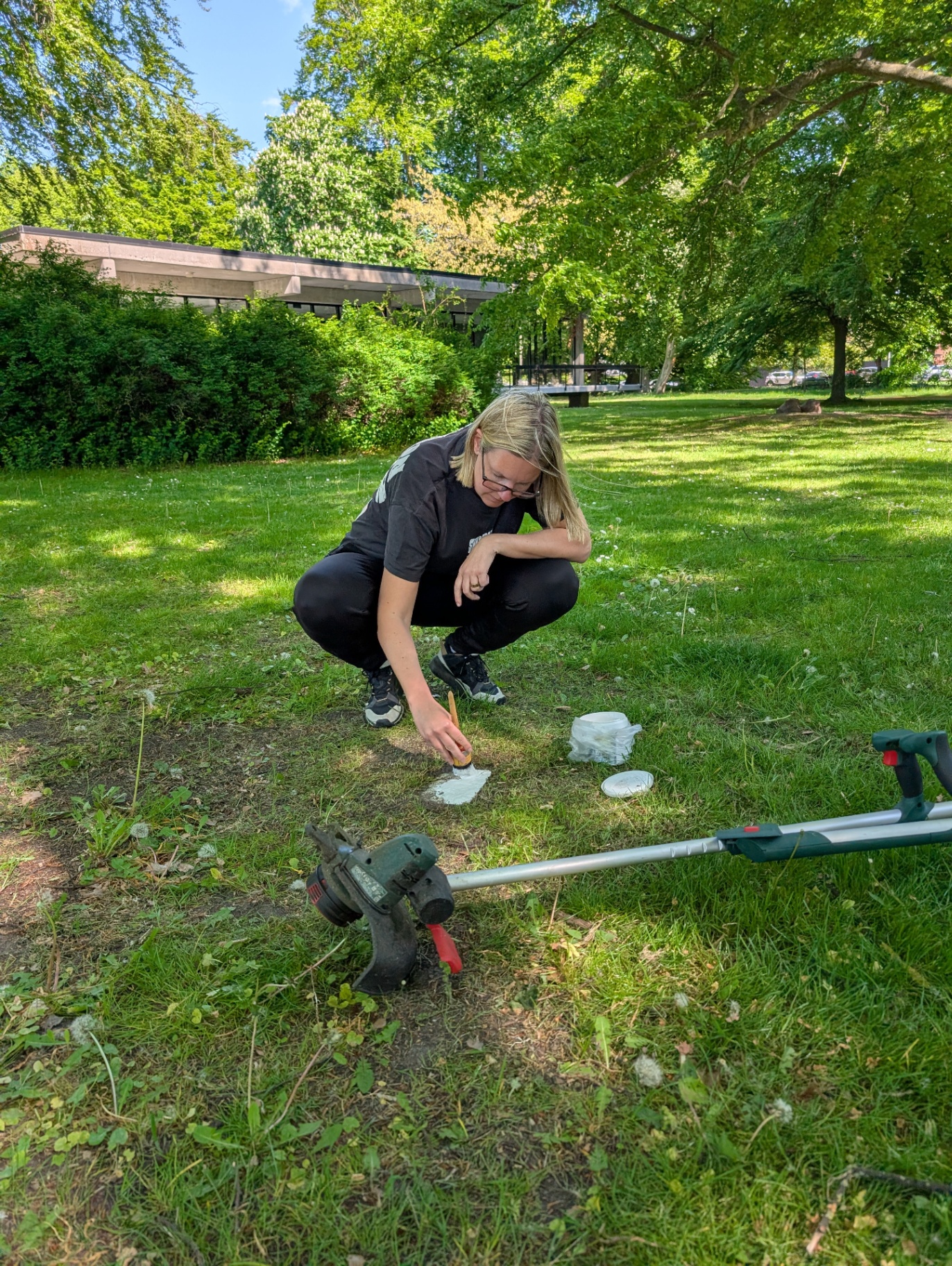 Tee markeringar målade